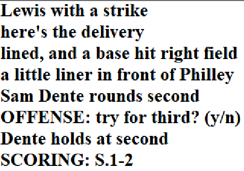 Diamond Mind Baseball Play By Play