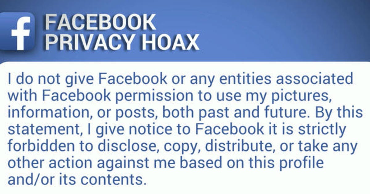 Watch out for these Facebook privacy hoaxes - CBS News