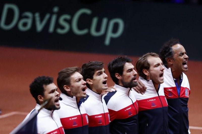 french players come together for davis cup shoot