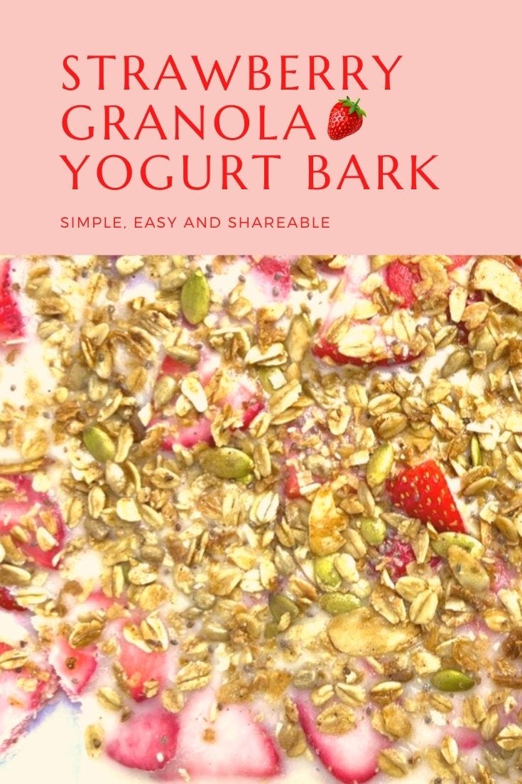 strawberry granola yogurt bark