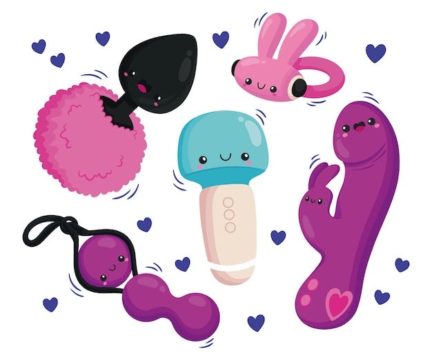 Colección de elementos de juguetes sexuales. | Vector gratuito