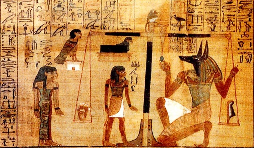 the weighing of the heart in ancient Egypt