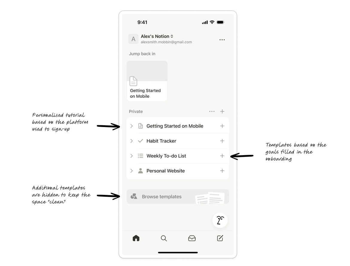 Notion landing page