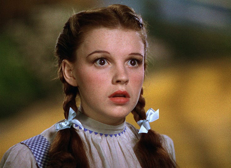 Judy Garland in “The Wizard of Oz”