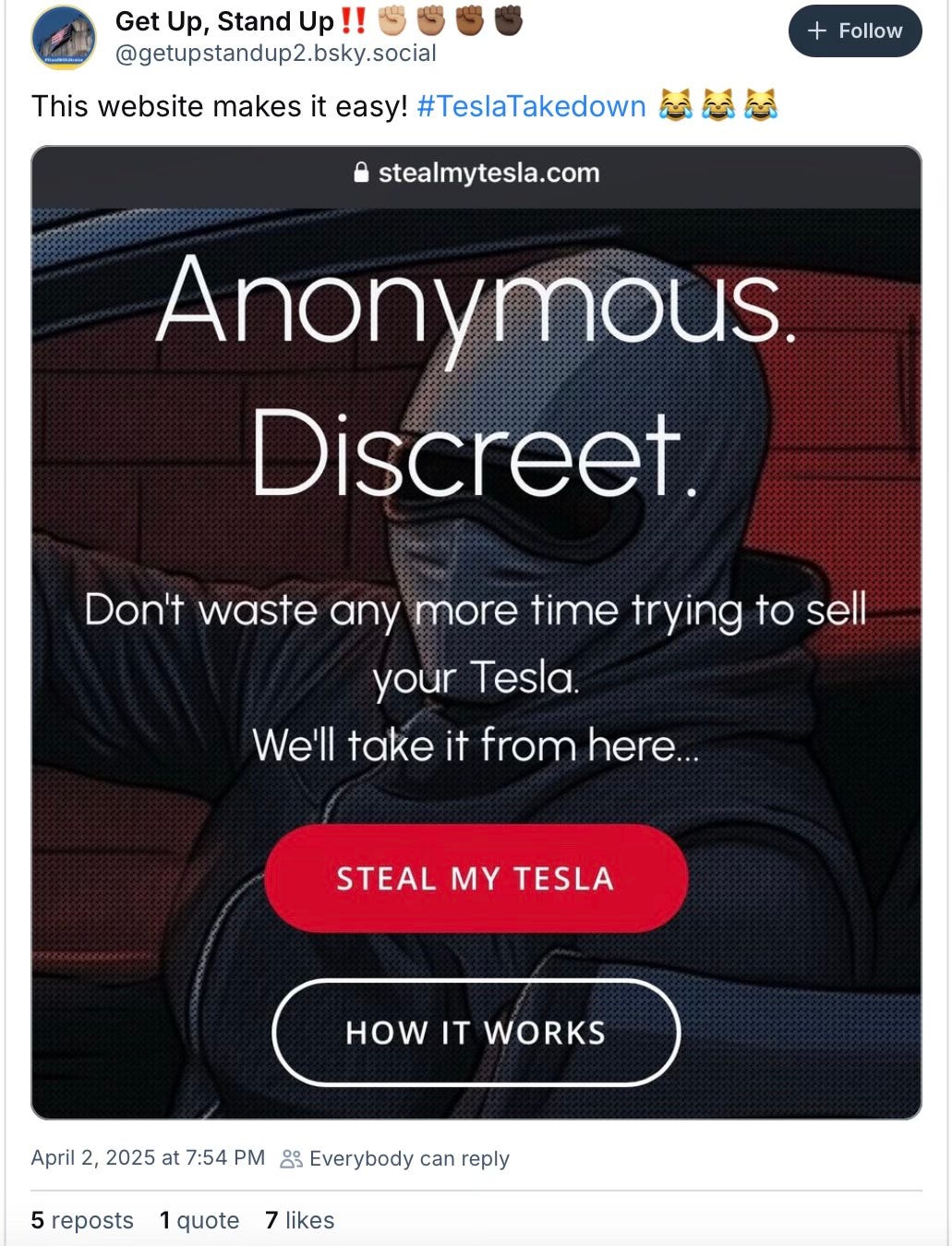 Satire: Steal My Tesla