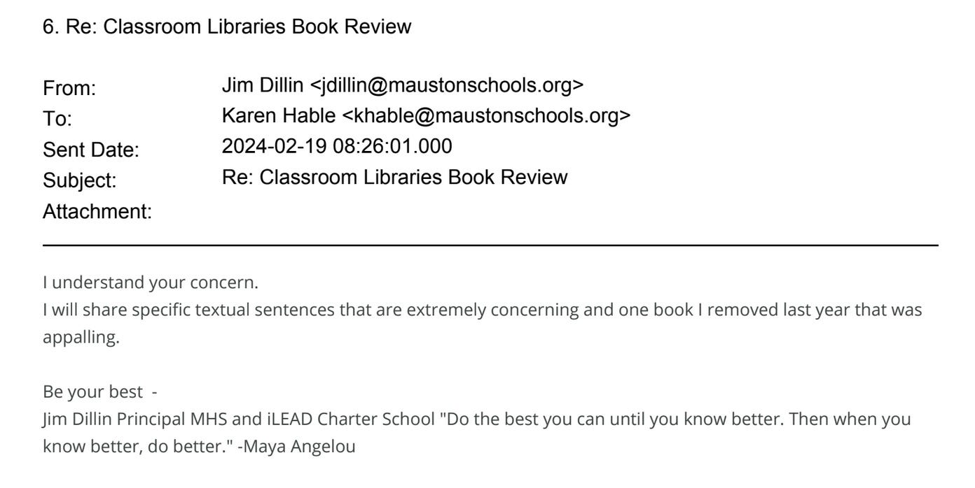 screen shot of emails from mauston school district.