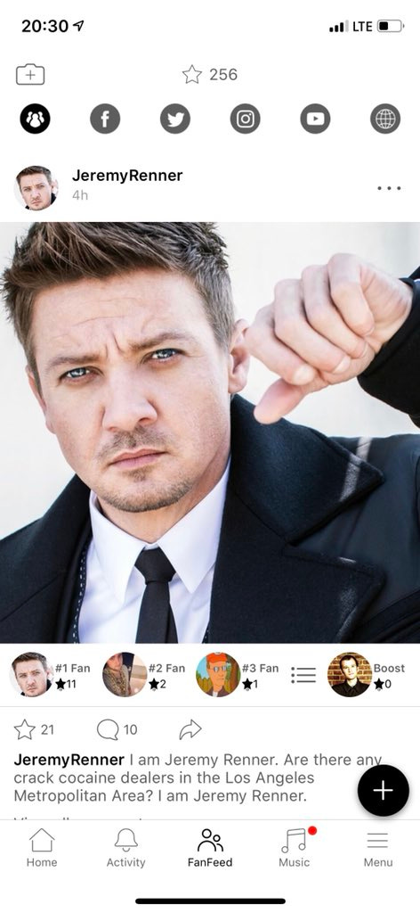 Chris Baio on Twitter: "In the past few days the Jeremy Renner app has  turned into the darkest corner of the internet https://t.co/SuywxqLx7m" /  Twitter