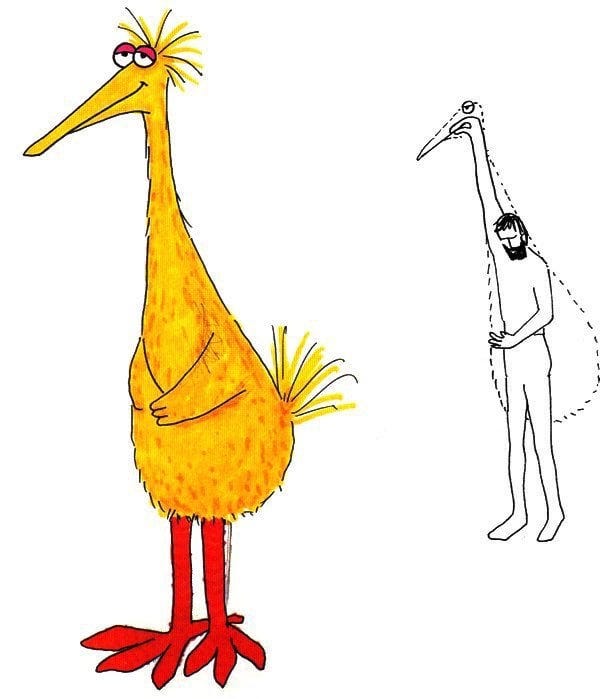r/pics - Jim Henson's original Big Bird design sketch in 1969.