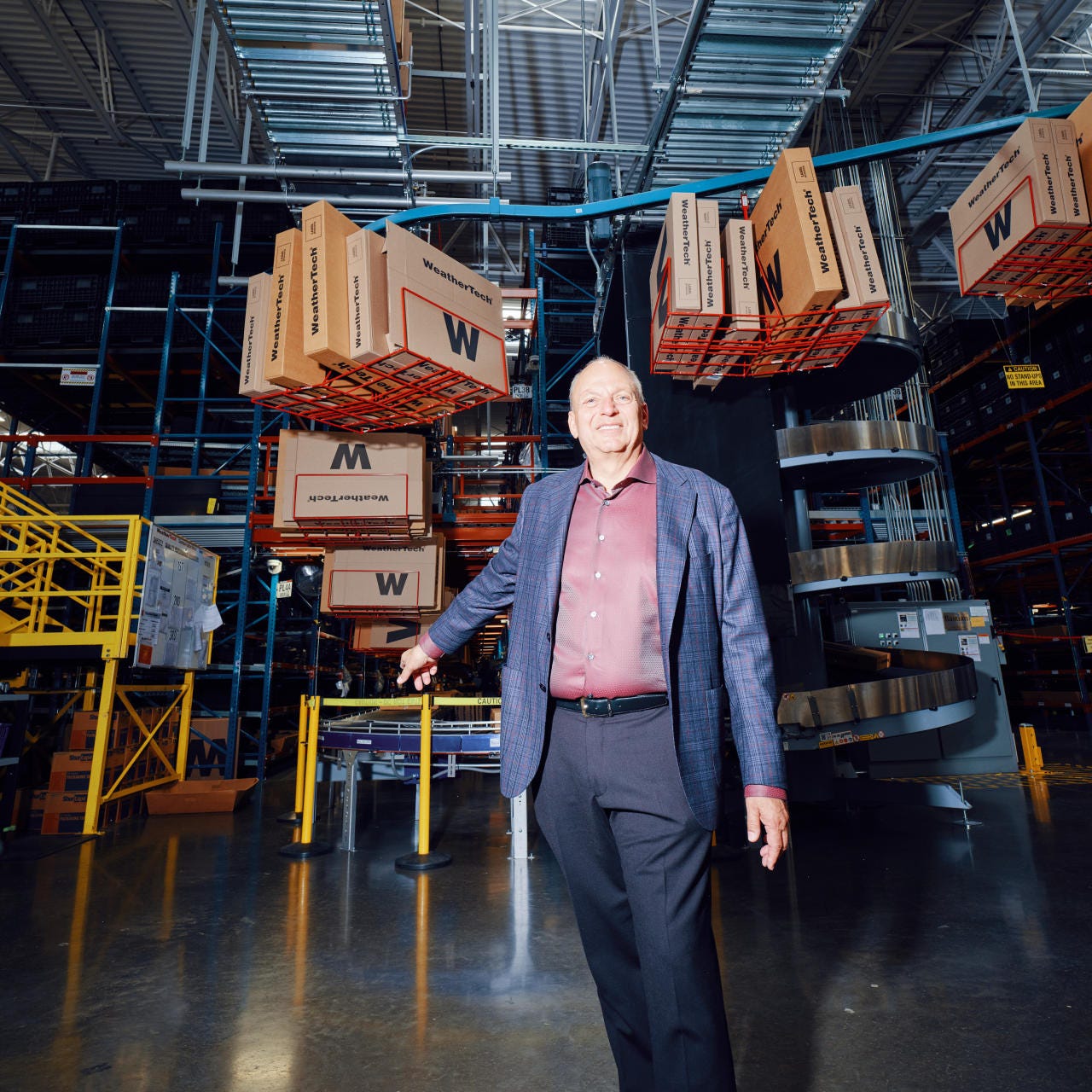 WeatherTech CEO David MacNeil at the company’s factory in Bolingbrook, Ill.