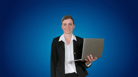 Woman in business suit with computer and many hands