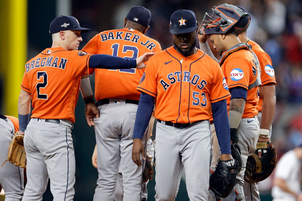 Astros pitcher Cristian Javier's fastball shuts down Rangers in Game 3