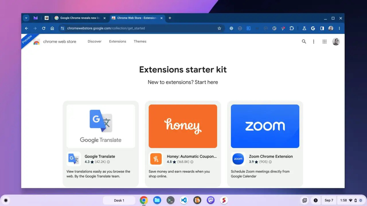 Chrome Web Store Material You redesign