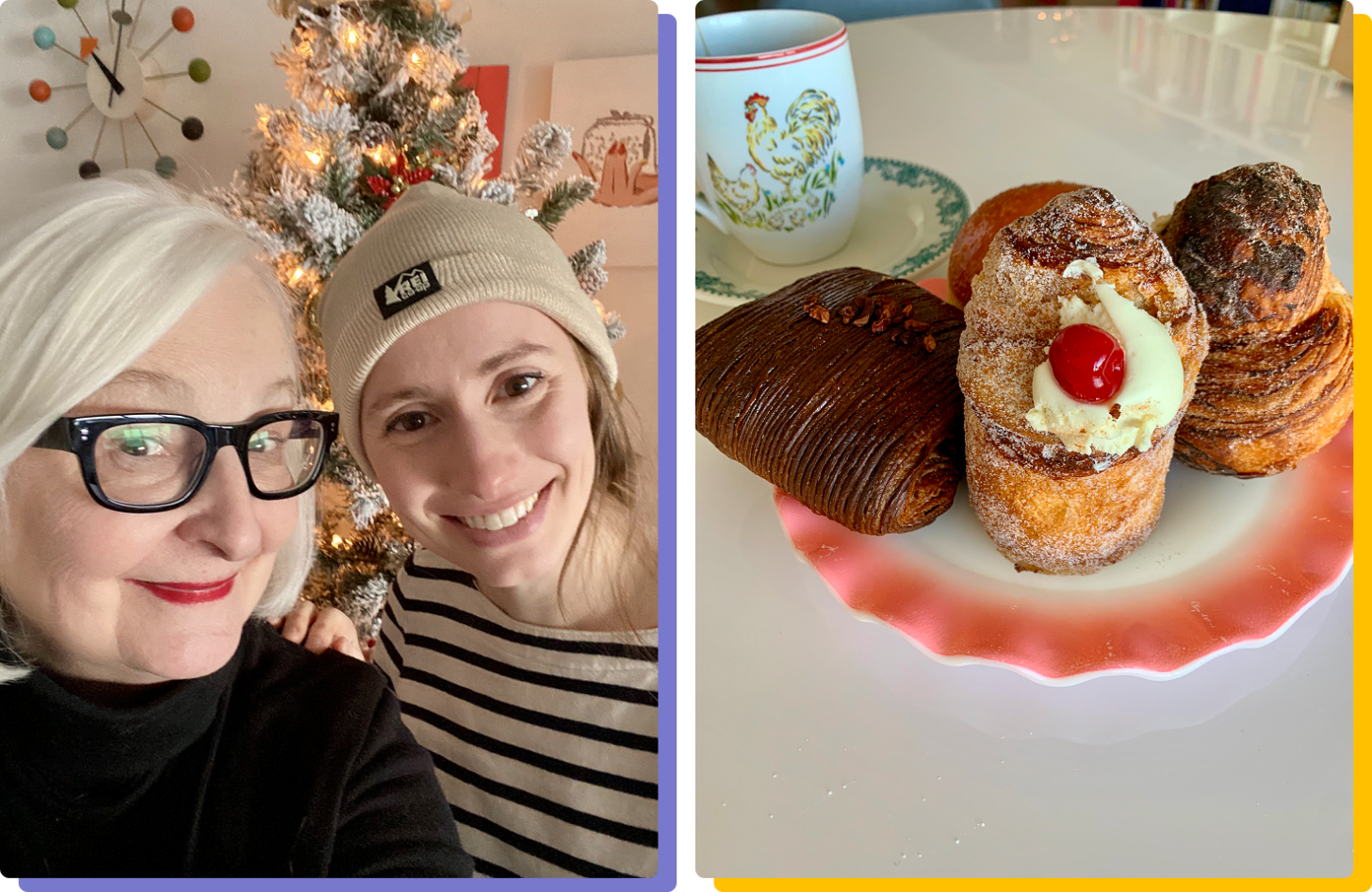 Photos of Jolene, me, and all the pastries we ate