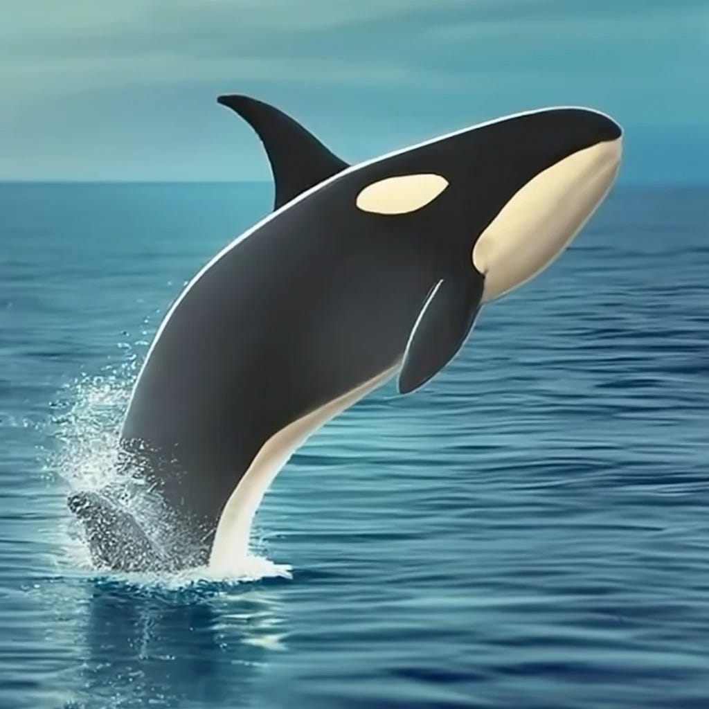 killer whale free willy jumping out of sea
