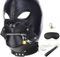 Leather Bondage Gimp Mask Hood, Black Full Face Blindfold Breathable  Restraint Head Hood, Sex Toys, for Unisex Adults Couples, BDSM/LGBT Cosplay  ...