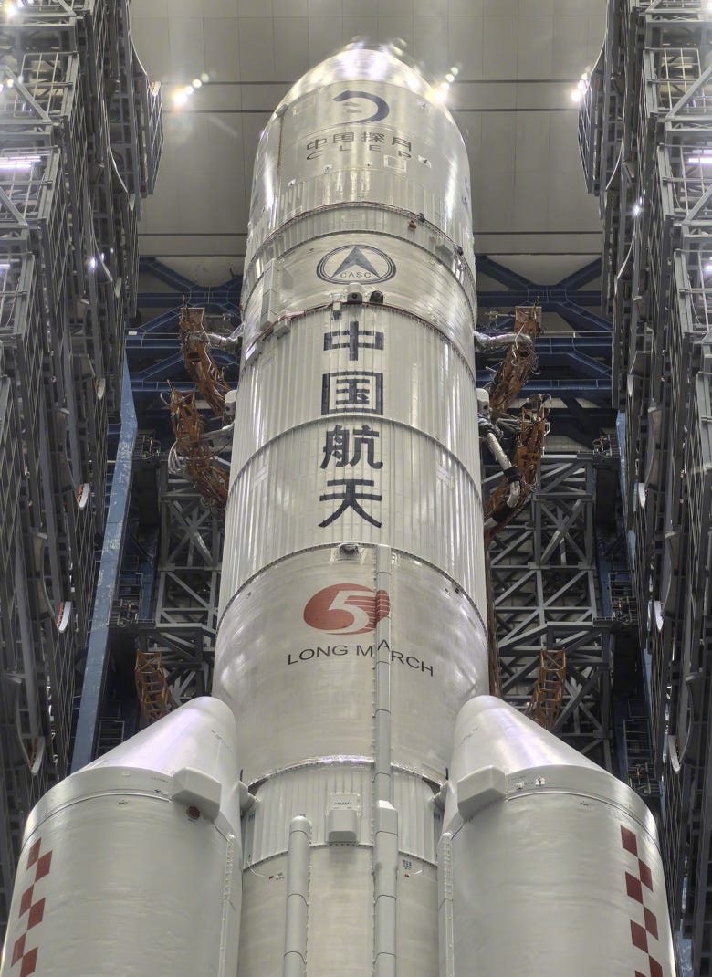 The Long March 5 Y8 vehicle before rollout.