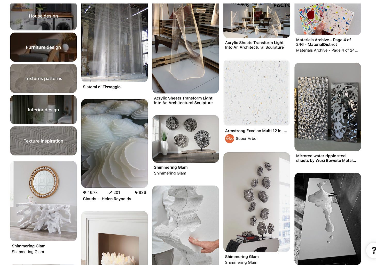 Pinterest board of sculptures