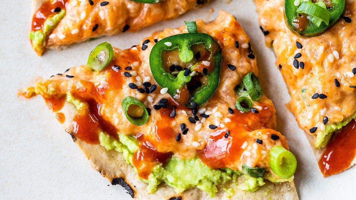 Spicy Salmon Sushi Pizza - Skinnytaste