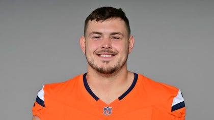 This is a 2024 photo of Alex Palczewski of the Denver Broncos NFL football team.  This image reflects the Denver Broncos active roster as of June 10, 2024 when this image was taken.  (AP Photo)