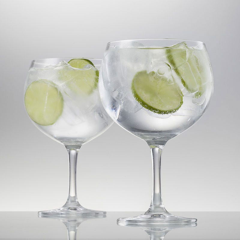 The perfect Gin and Tonic glass, Spanish balloon shape.