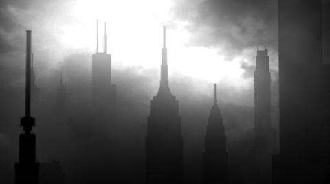 dark city silhouettes of skyscrapers dol... | Stock Video | Pond5