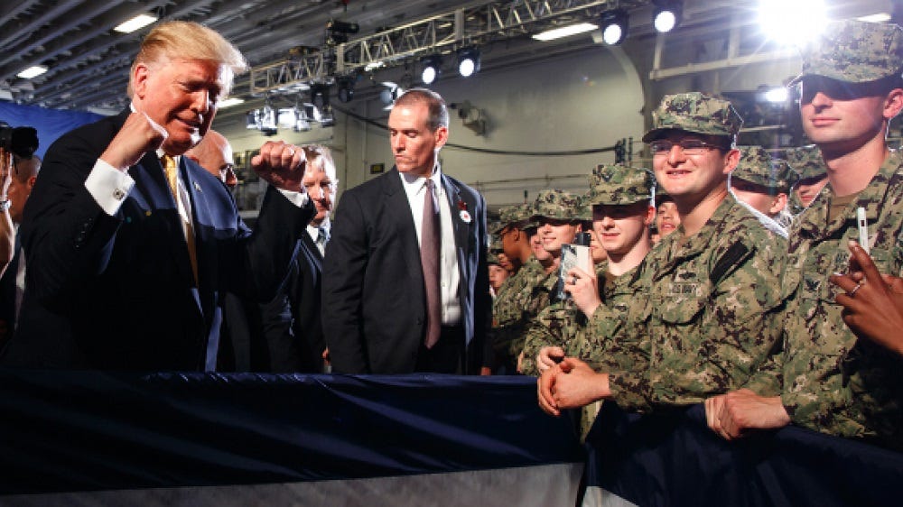 donald trump getting slapback from pentagon about hiding john mccain warship 2019