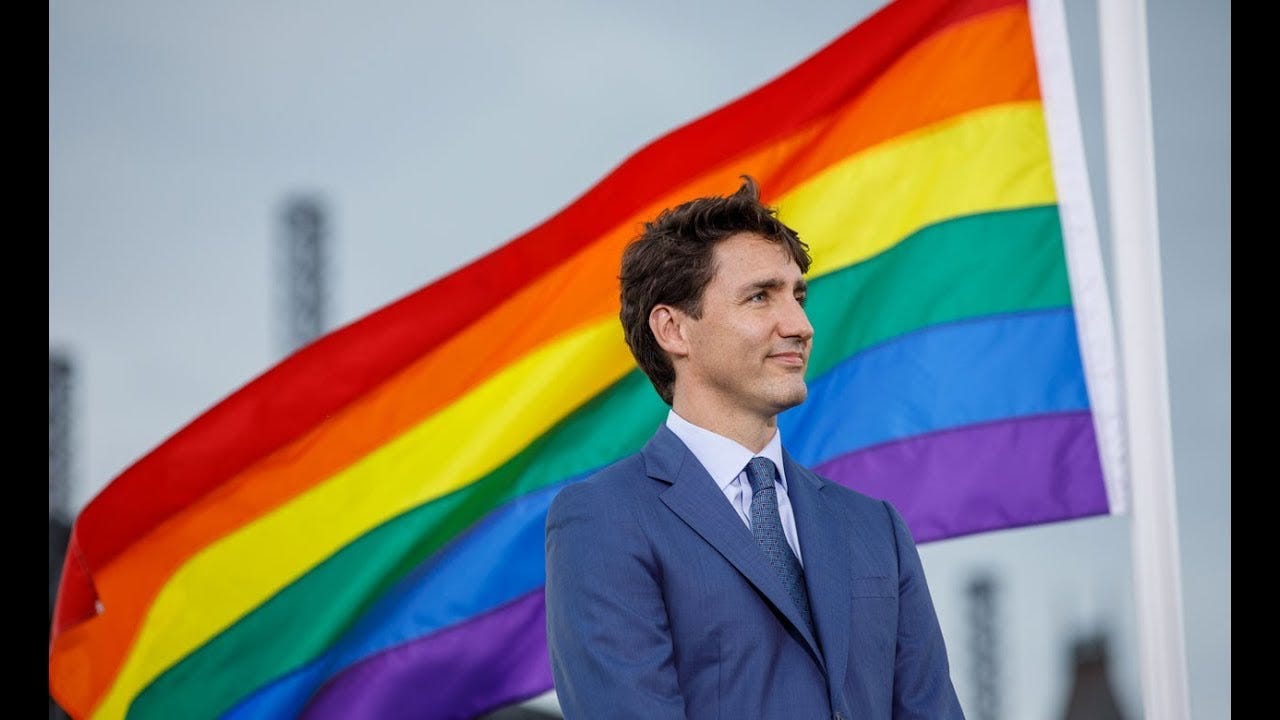 Prime Minister Trudeau delivers remarks at the Flag Raising Ceremony for  Pride Month