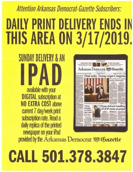 arkansas democrat gazette goes ipad of print edition 2019