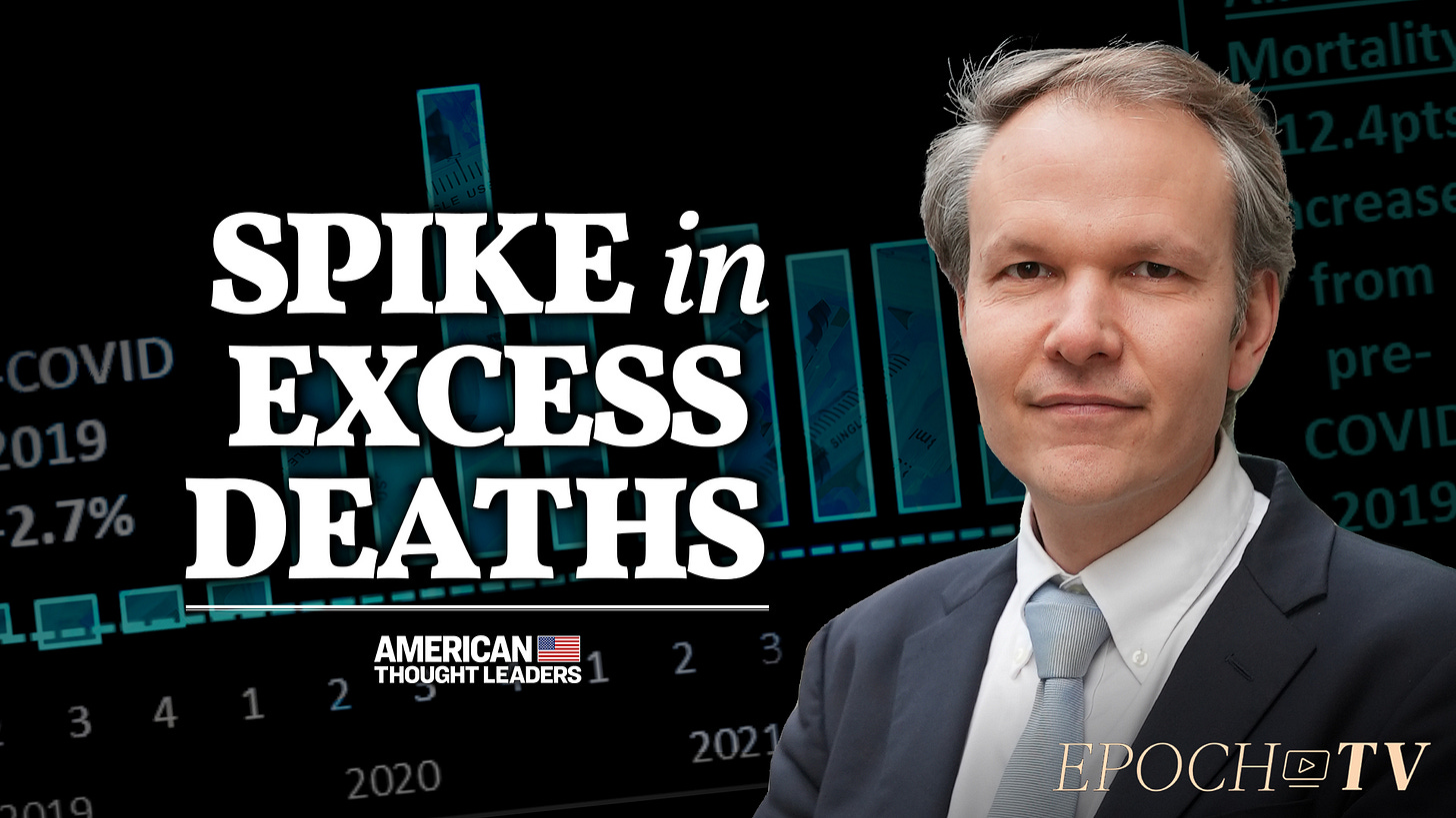 Josh Stirling: Dissecting Excess Death Data and How Insurance Industry’s Trillions Could Be Deployed to Help the Vaccine-Injured | The Epoch Times - American Thought Leaders Josh Stirling: Dissecting Excess Death Data and How Insurance Industry’s Trillions Could Be Deployed to Help the Vaccine-Injured | The Epoch Times - American Thought Leaders