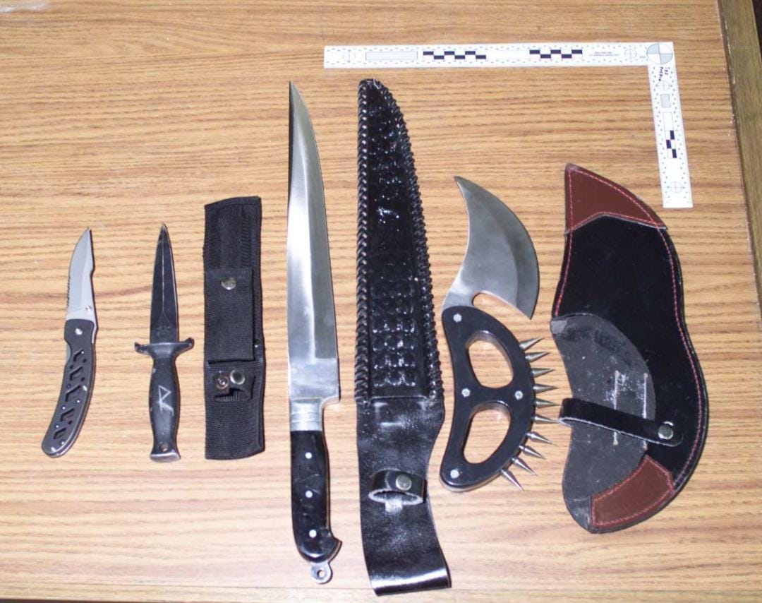 These knives recovered from the Columbine shooters : r/mallninjashit