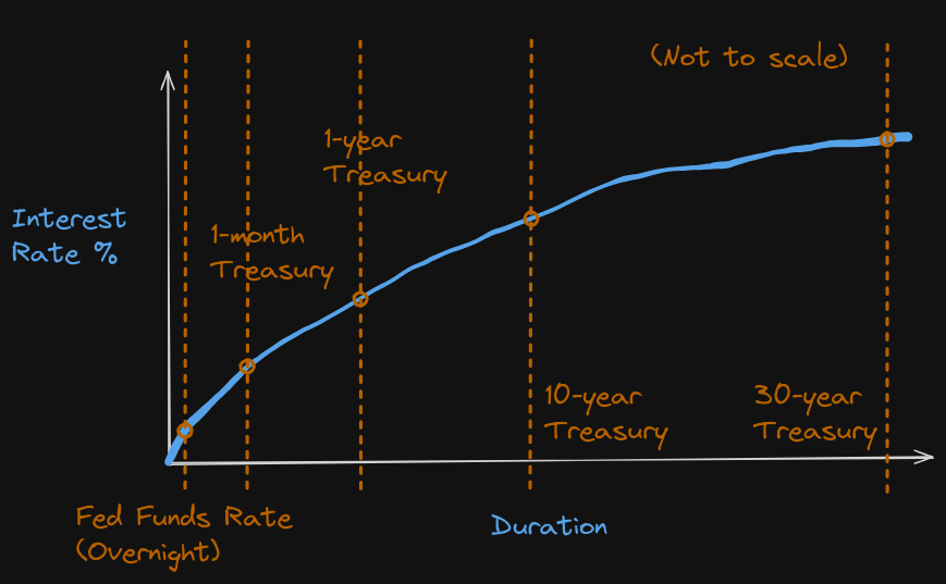 Diagram: the theoretical yield curve.