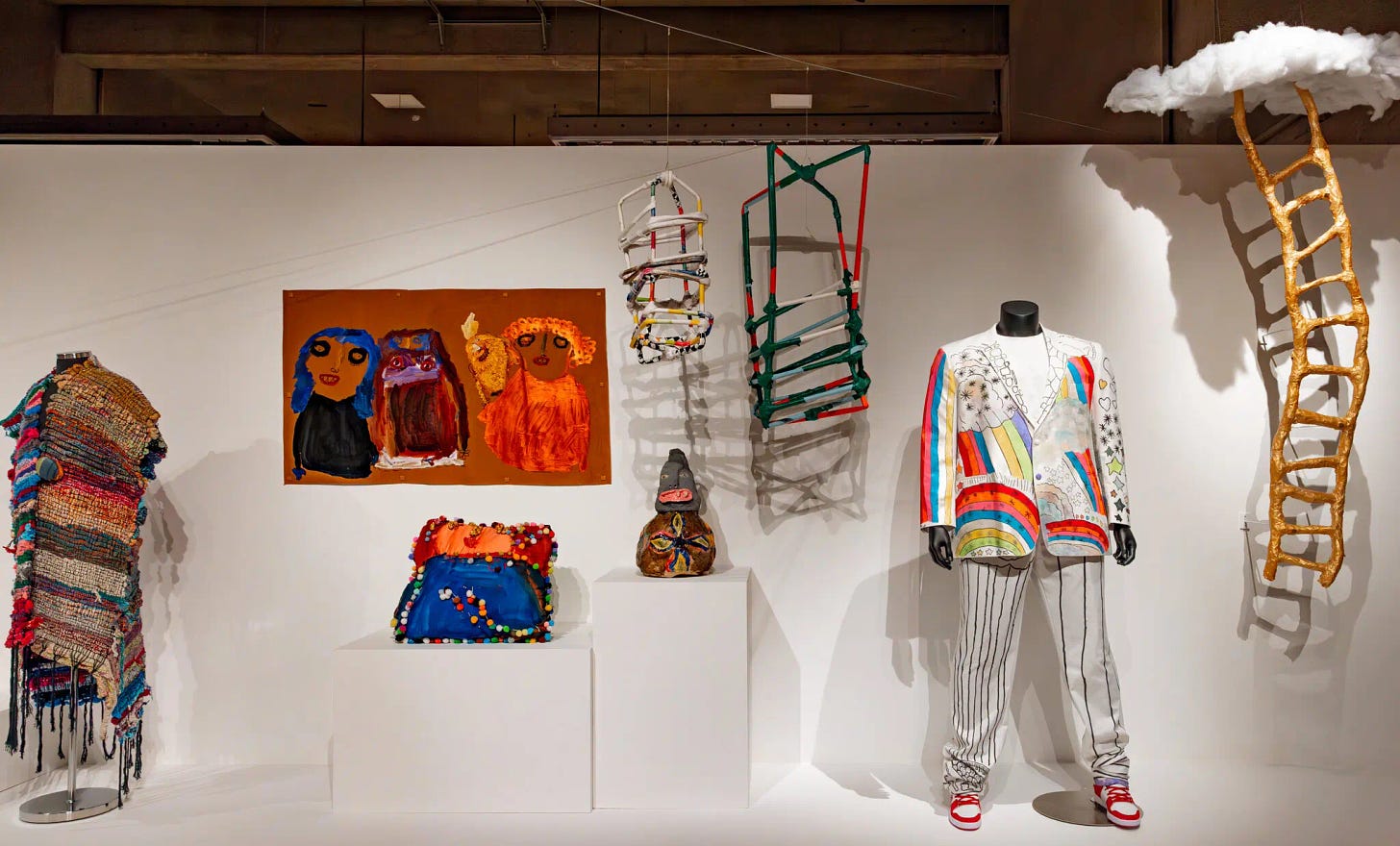 An eclectic mix of objects are being shown in the “Into the Brightness” exhibition at the Oakland Museum of California, which features pieces by nearly 300 artists from Creative Growth and its two Bay Area sister organizations.
