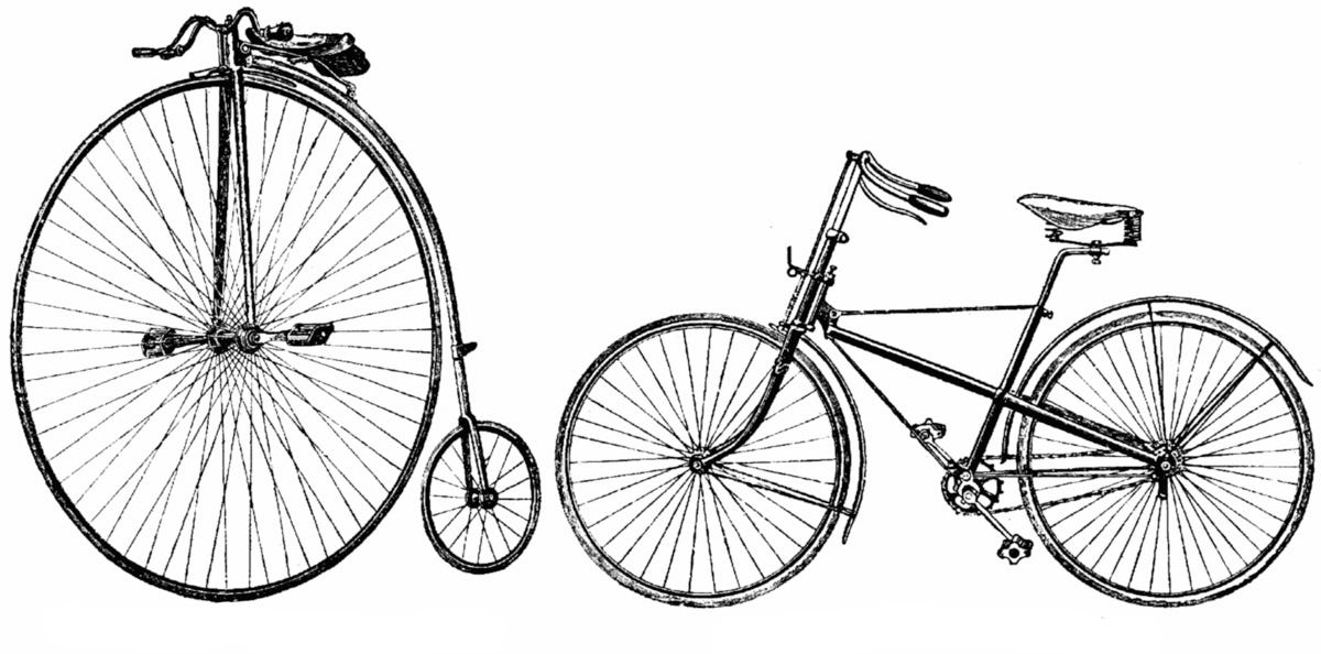 Bicycle evolved from Penny Farthing (1870s) to Rover Safety Bicycle ...