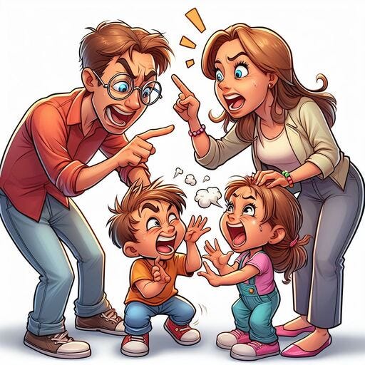 parents manipulating their children by scolding them