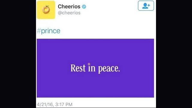 cheerios prince tweet