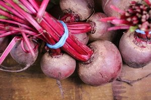 a bunch of raw beets