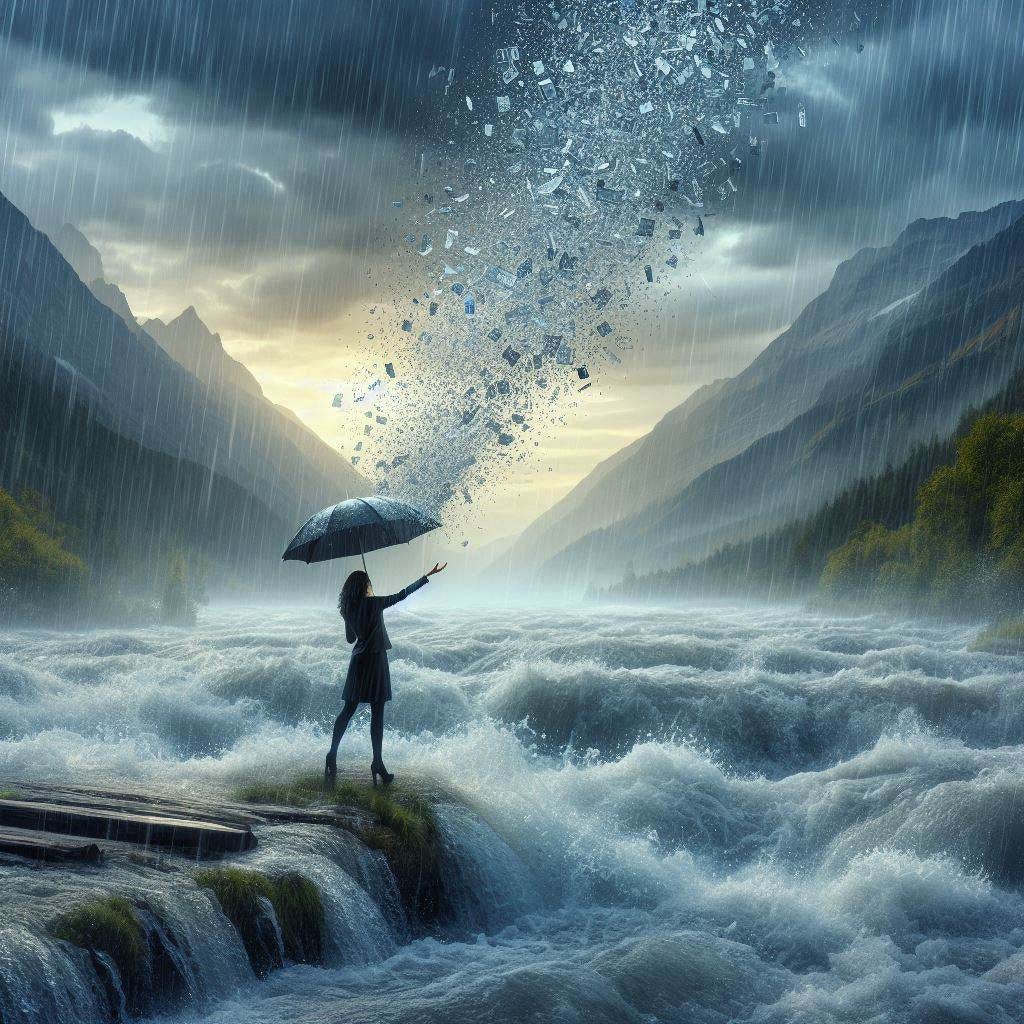 what does it mean to filter information that comes to us in a deluge Photo Realism style