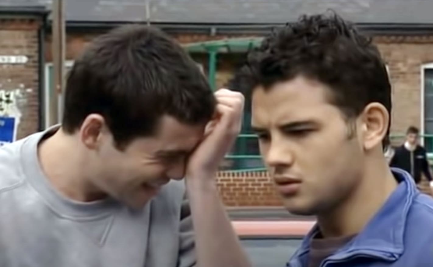 In Coronation Street, Jason separates a fight between Nick and Todd then call his brother a slur