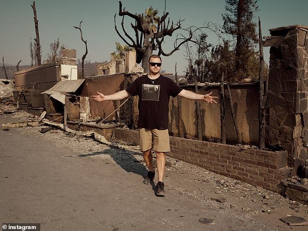 Pratt shared snaps  of his burnt down home, reportedly worth $3 million, after it was flattened to the ground after the raging fire took over the LA landscape