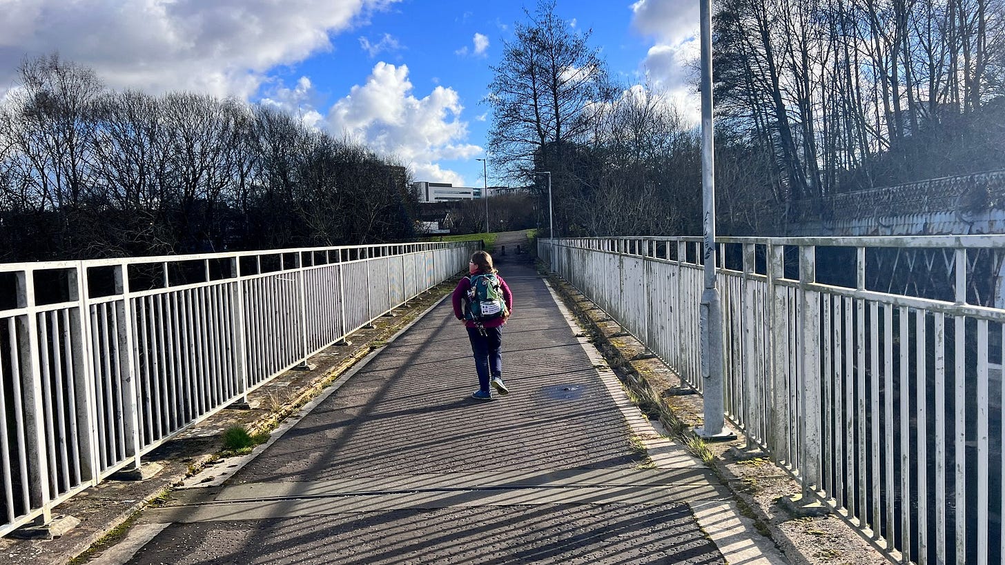 The bridge over the Clyde towards Morrisons supermarket in Cambuslang