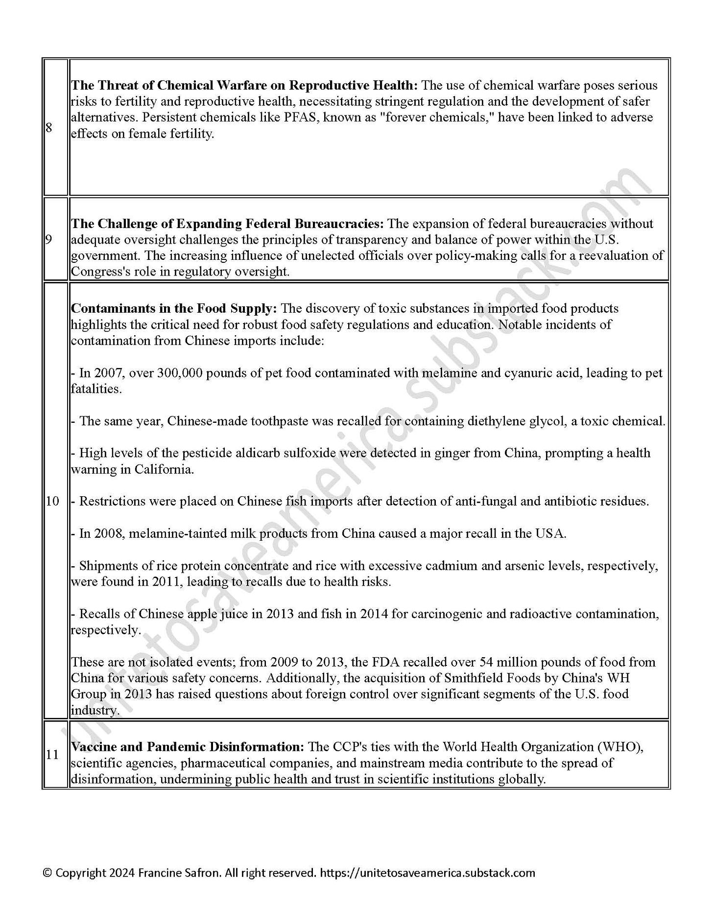 CCP Tactics / Tactical Incursions Table - Page 2: A snapshot list of CCP strategies for global dominance and resource control.