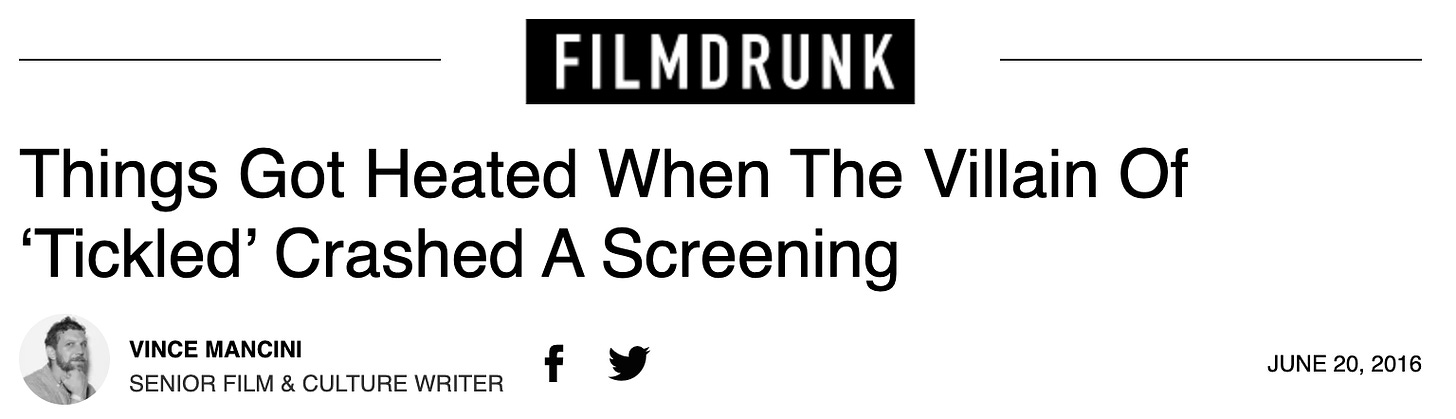 "Things Got Heated When The Villain Of ‘Tickled’ Crashed A Screening"