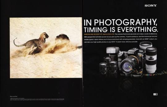 Sony camera ad features competitor's shot