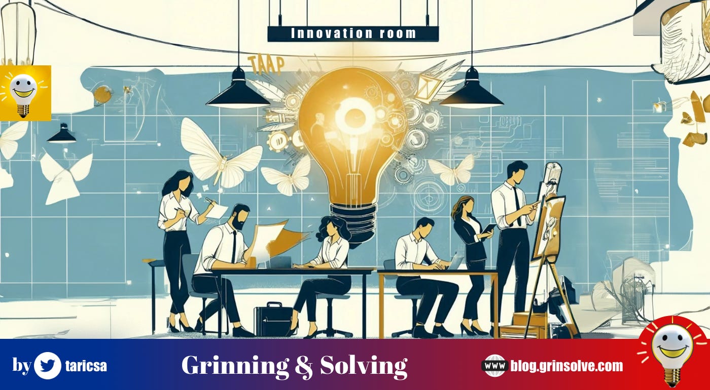 An illustration that showcases entrepreneurs passionately working on a project in a minimalistic place, portraying the raw determination and belief behind transformative ideas.
