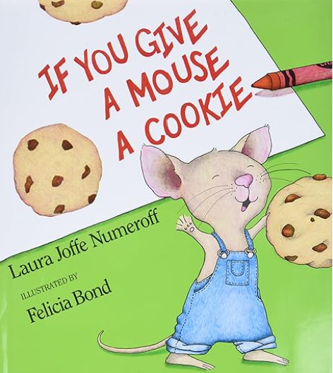 Book cover featuring a smiling cartoon mouse and chocolate chip cookies