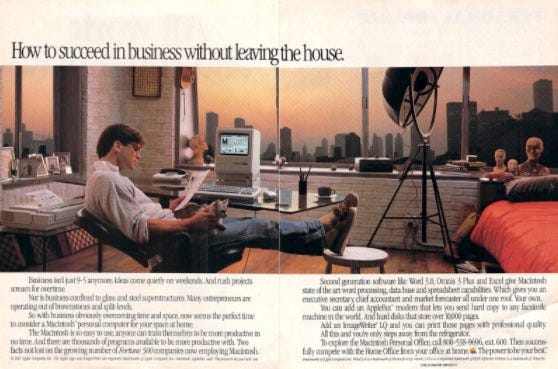 Kristian Grove on X: "How to succeed in business without leaving the house.  1987 #apple https://t.co/vZFo05j1dT" / X