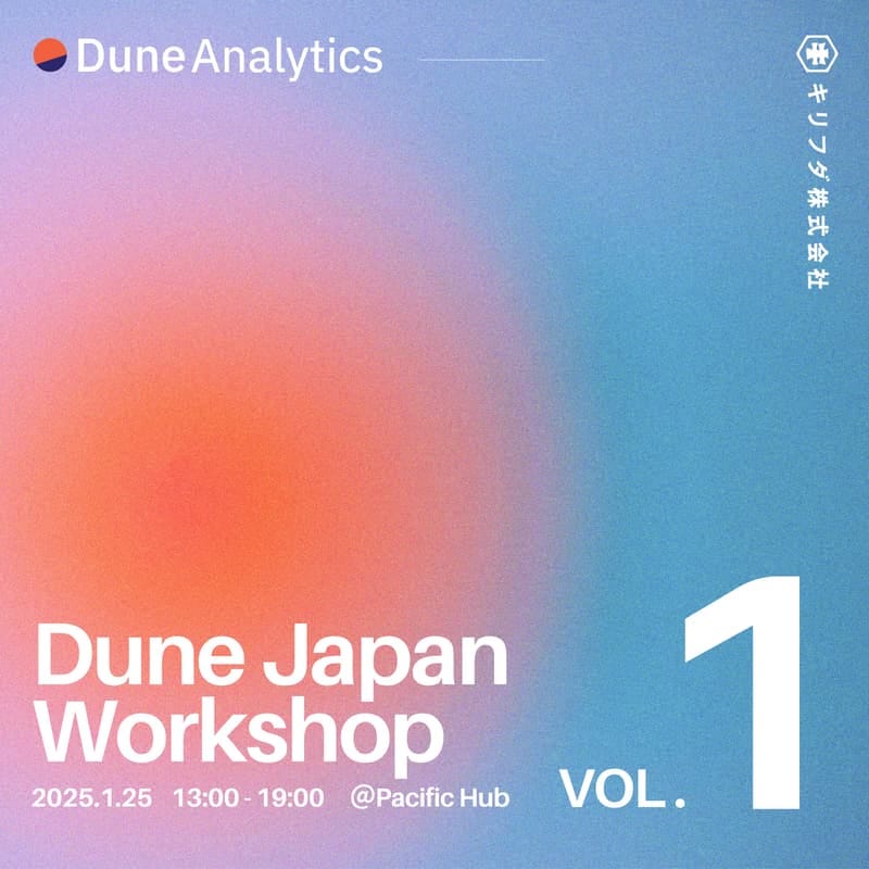 Cover Image for 【Dune Japan主催】ゼロから始めるオンチェーン分析ワークショップ #1