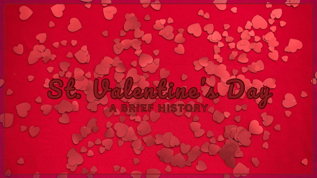 A red background covered with many cutout hearts