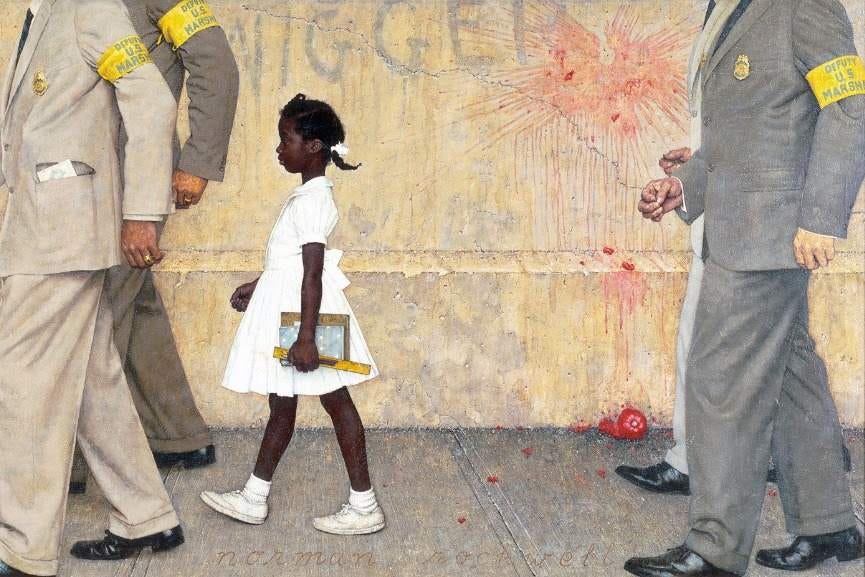 artist Norman Rockwell - The Problem We All Live With, 1964, detail