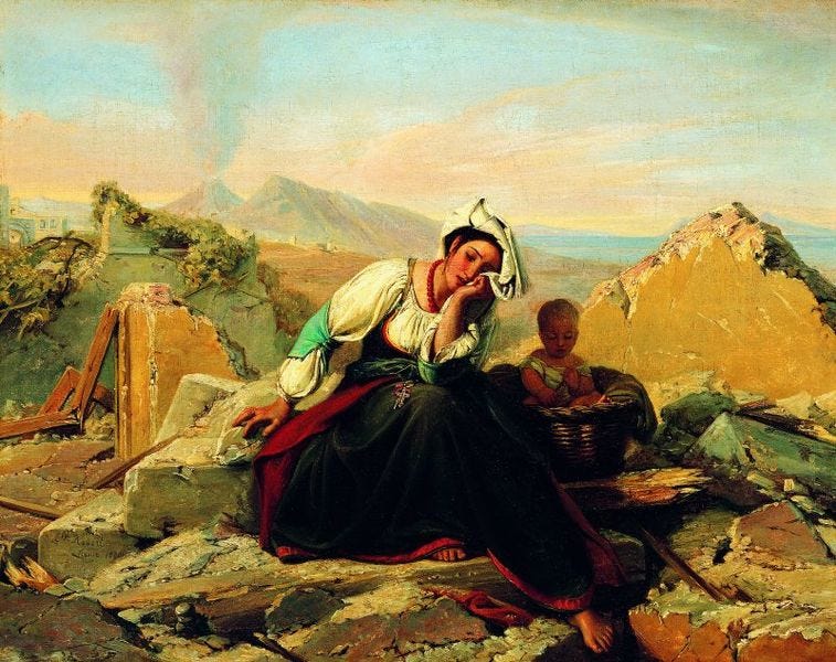 File:Napolitan Woman Crying in the Ruins of her House (1830) - Leopold Robert.jpg